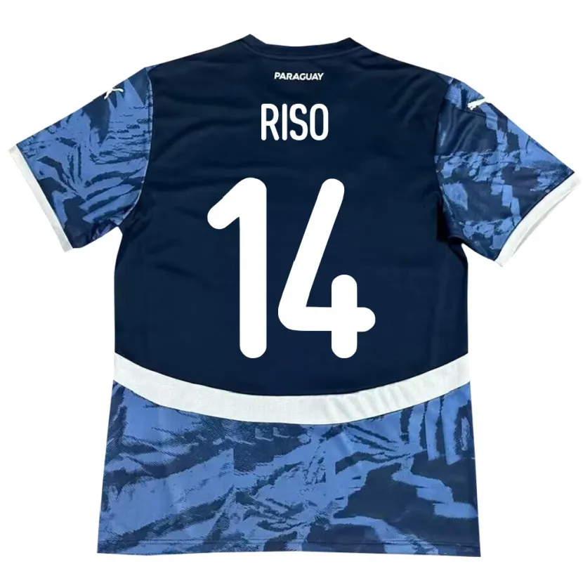 Danxen Femme Maillot Paraguay Tania Riso #14 Bleu Tenues Extérieur 24-26 T-Shirt