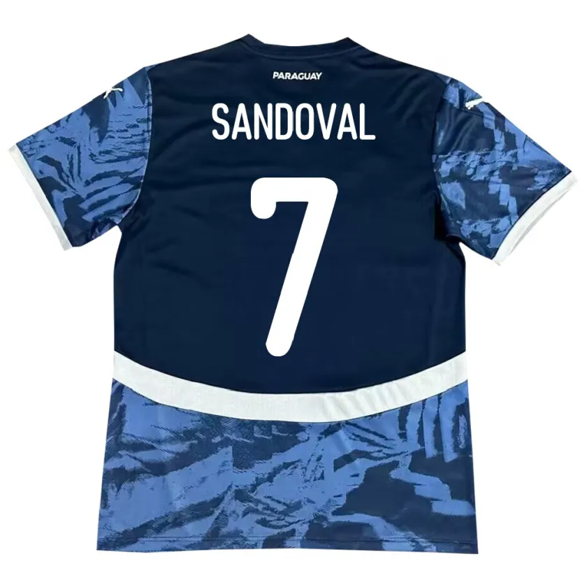 Danxen Femme Maillot Paraguay Fabiola Sandoval #7 Bleu Tenues Extérieur 24-26 T-Shirt