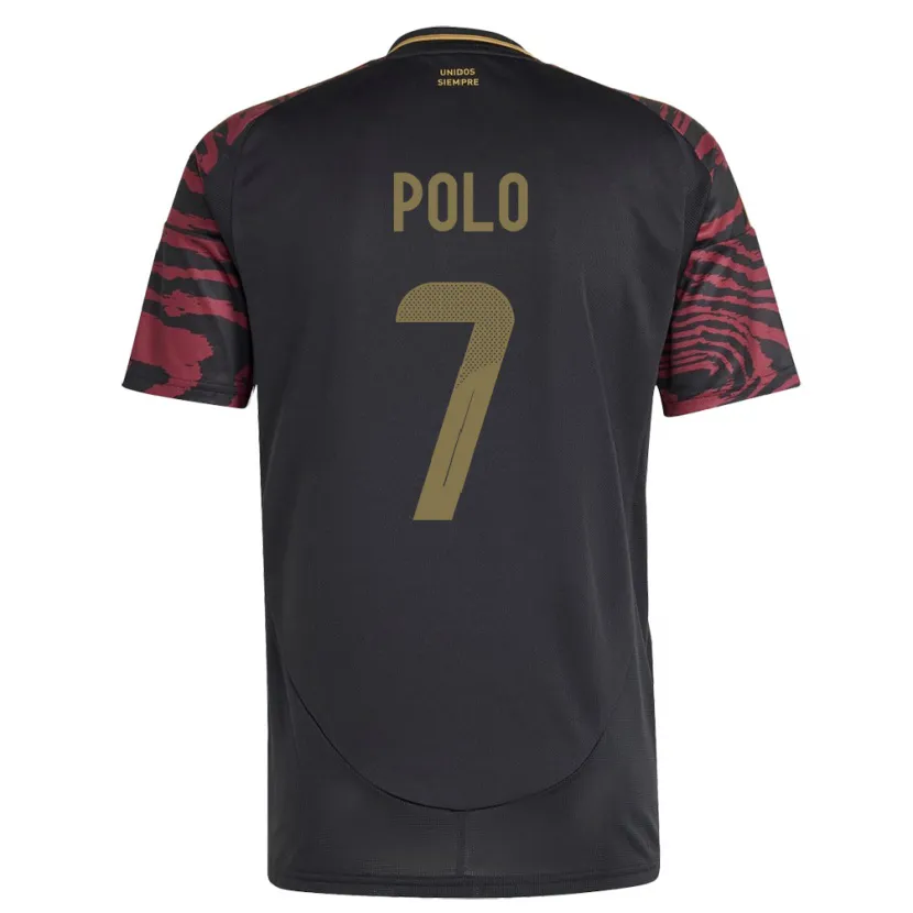 Danxen Femme Maillot Pérou Andy Polo #7 Noir Tenues Extérieur 24-26 T-Shirt