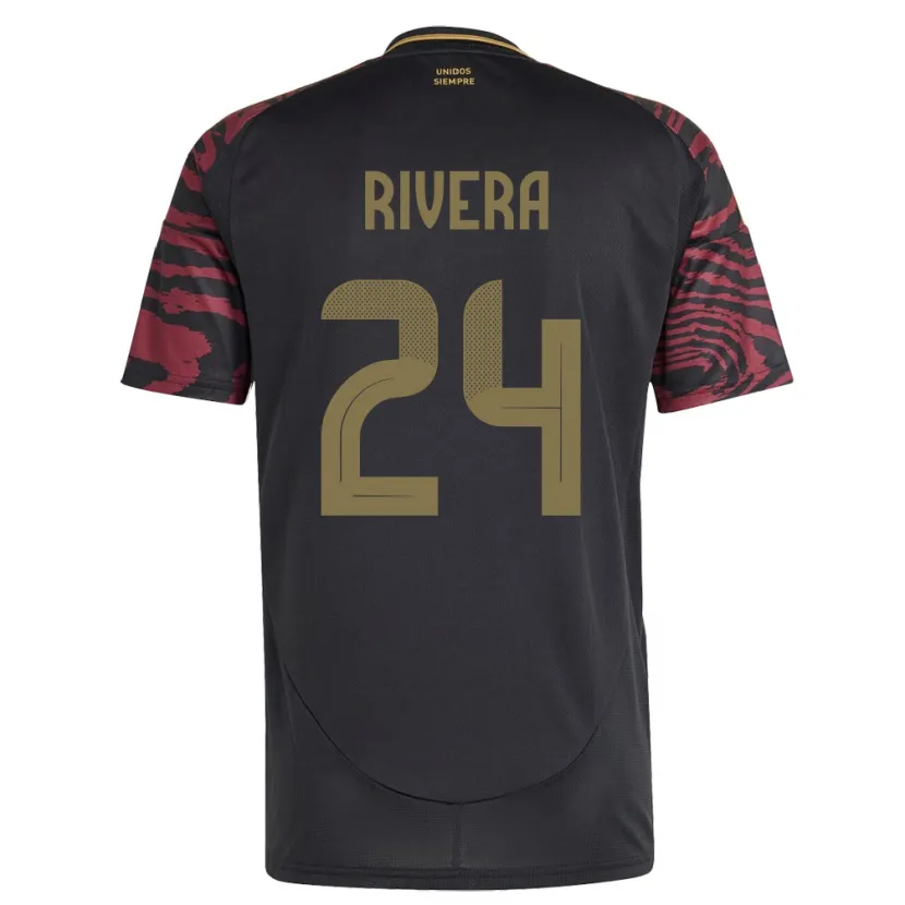Danxen Femme Maillot Pérou José Rivera #24 Noir Tenues Extérieur 24-26 T-Shirt
