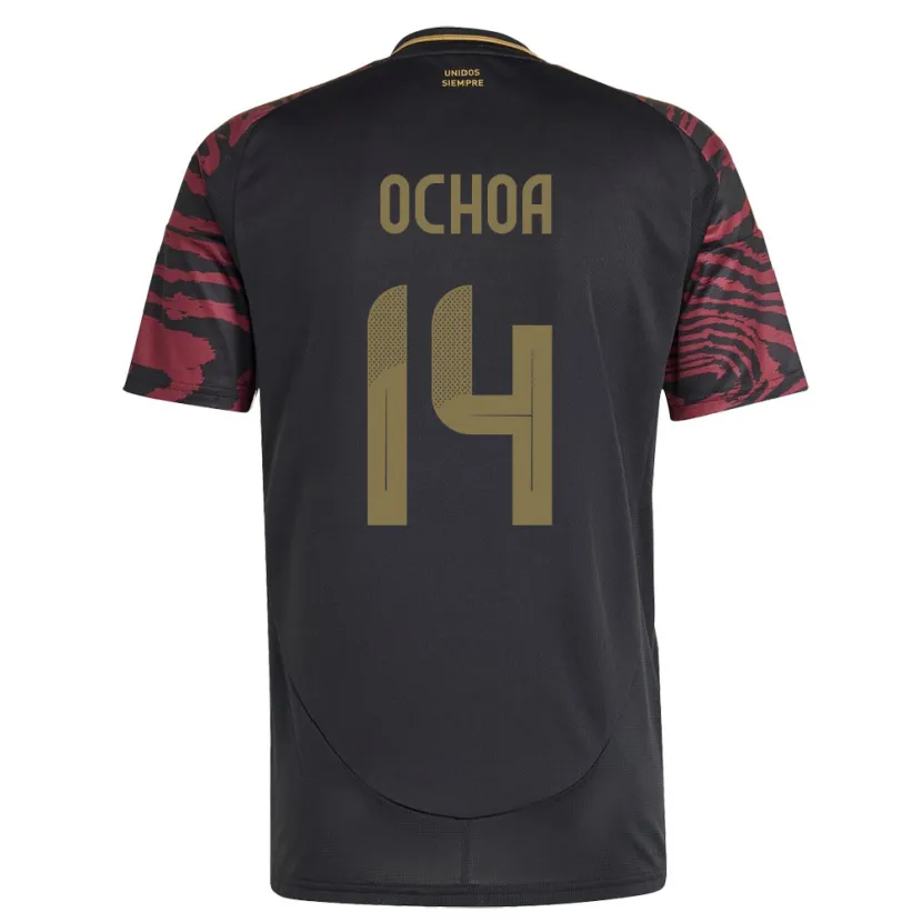 Danxen Femme Maillot Pérou Victoria Ochoa #14 Noir Tenues Extérieur 24-26 T-Shirt
