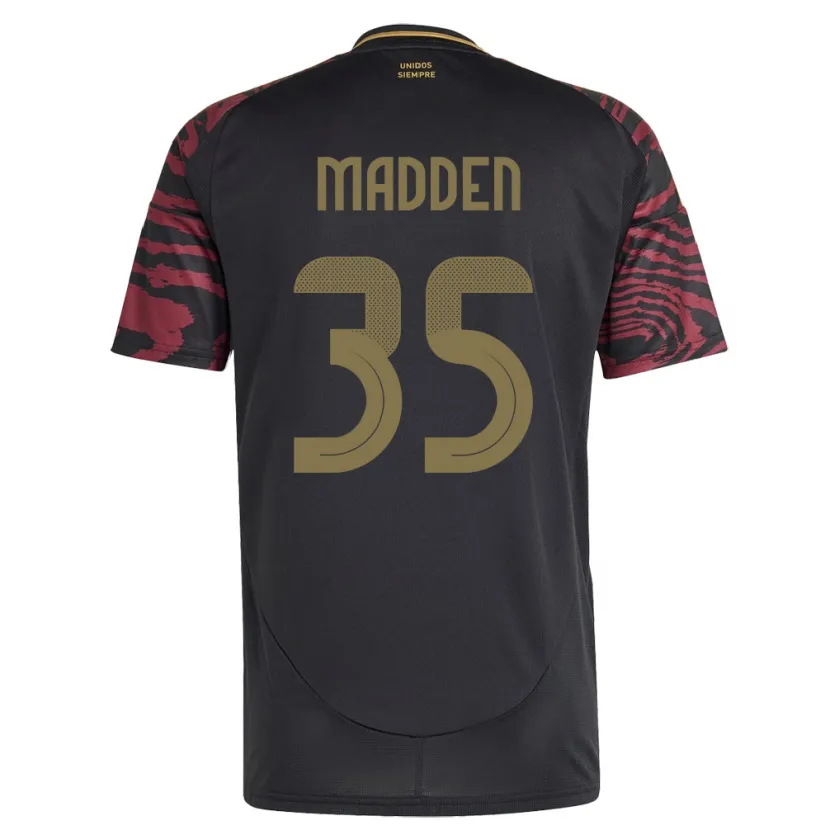 Danxen Femme Maillot Pérou Savannah Madden #35 Noir Tenues Extérieur 24-26 T-Shirt