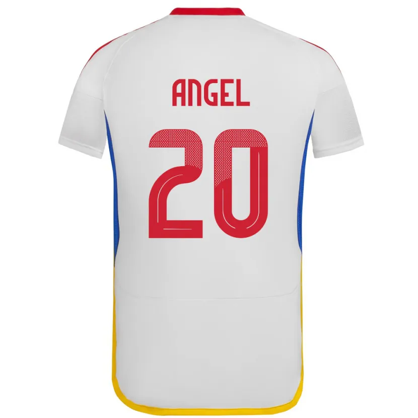 Danxen Femme Maillot Venezuela Wilker Ángel #20 Blanc Tenues Extérieur 24-26 T-Shirt