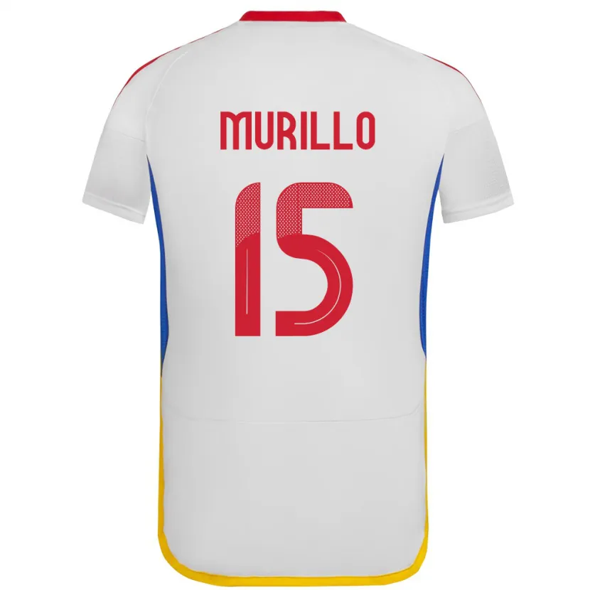 Danxen Femme Maillot Venezuela Jhon Murillo #15 Blanc Tenues Extérieur 24-26 T-Shirt