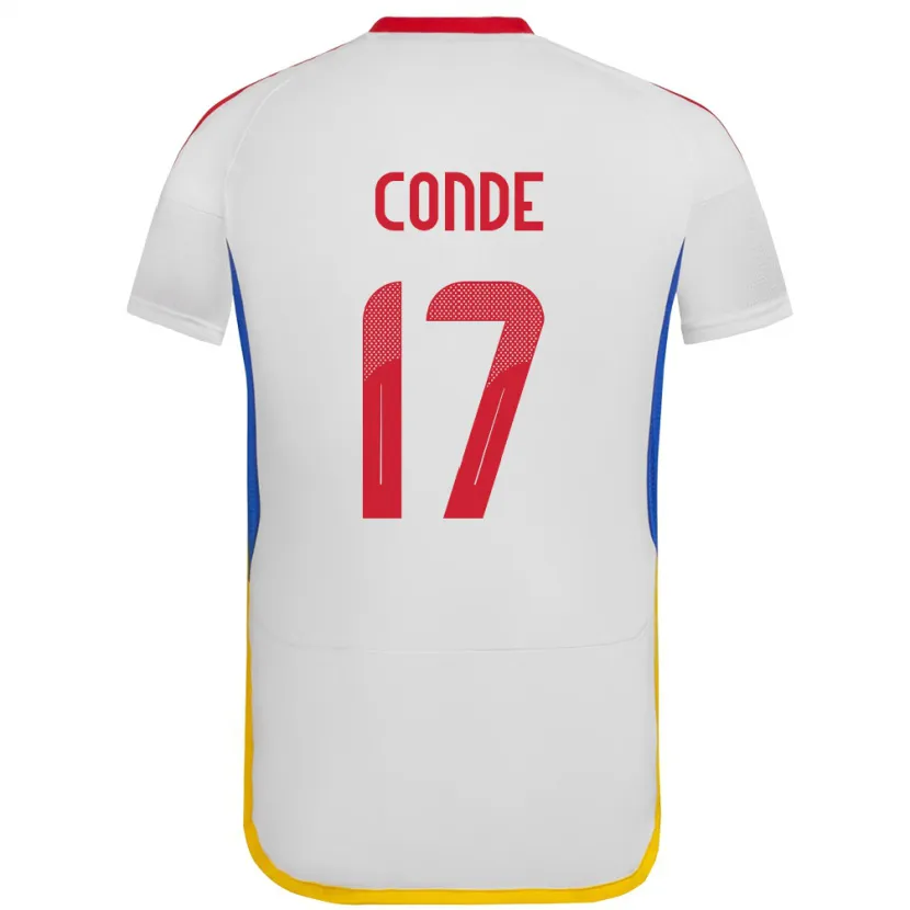 Danxen Femme Maillot Venezuela Óscar Conde #17 Blanc Tenues Extérieur 24-26 T-Shirt