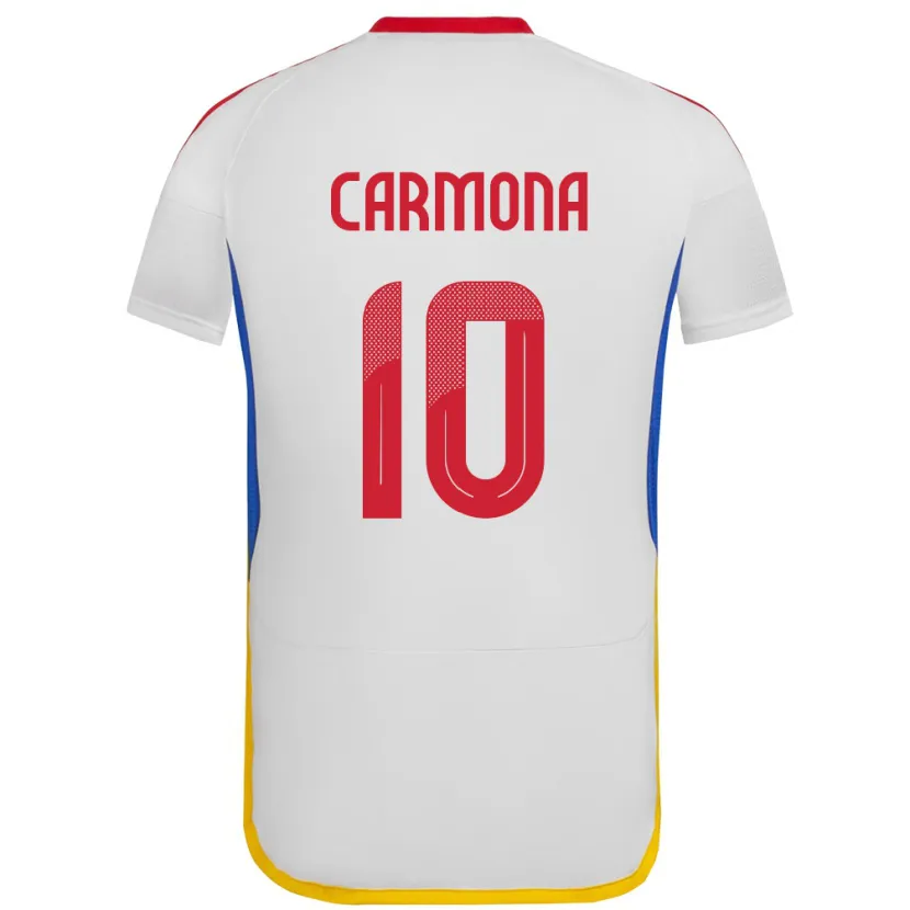 Danxen Femme Maillot Venezuela Wikelman Carmona #10 Blanc Tenues Extérieur 24-26 T-Shirt