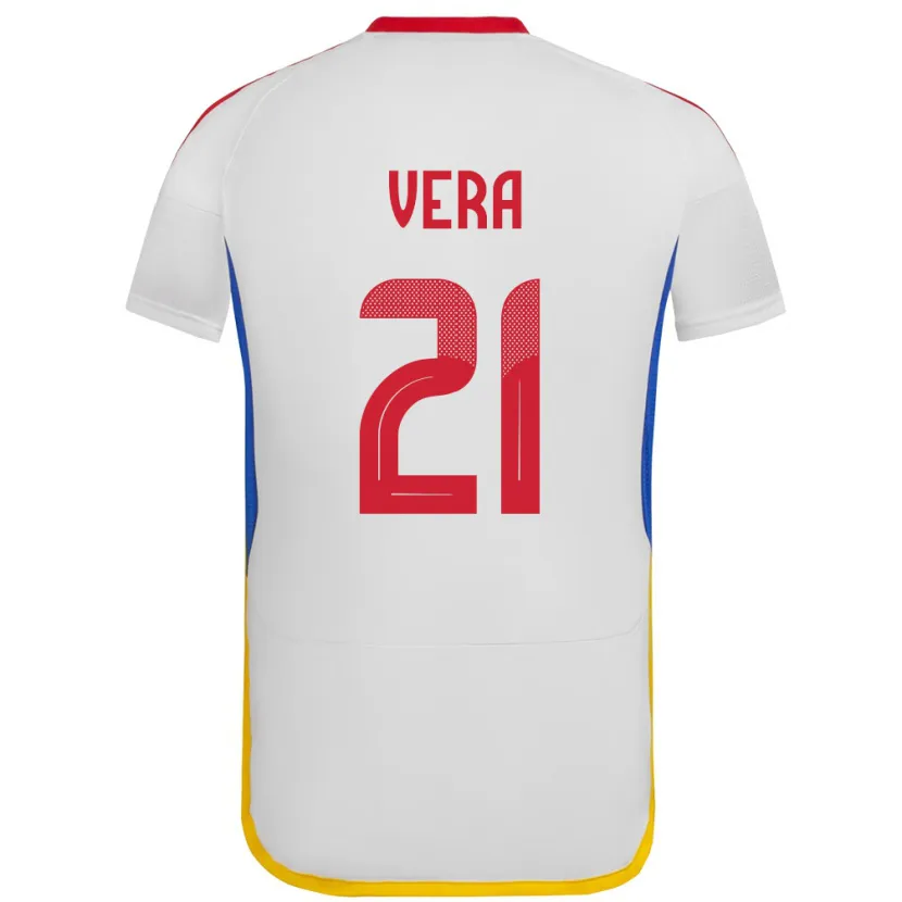 Danxen Femme Maillot Venezuela Andry Vera #21 Blanc Tenues Extérieur 24-26 T-Shirt