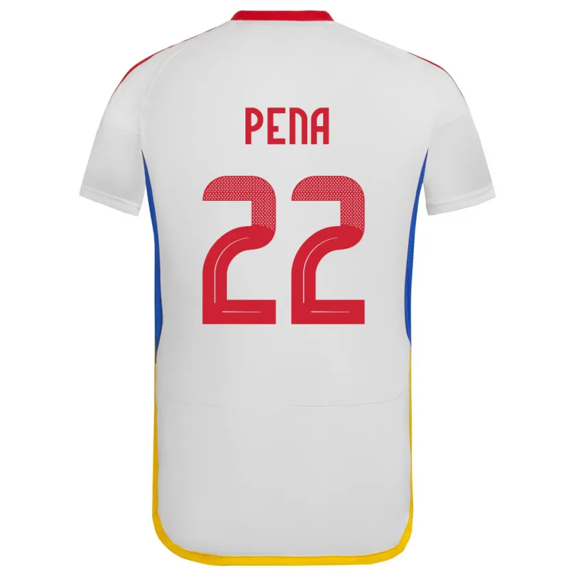 Danxen Femme Maillot Venezuela Lewuis Peña #22 Blanc Tenues Extérieur 24-26 T-Shirt