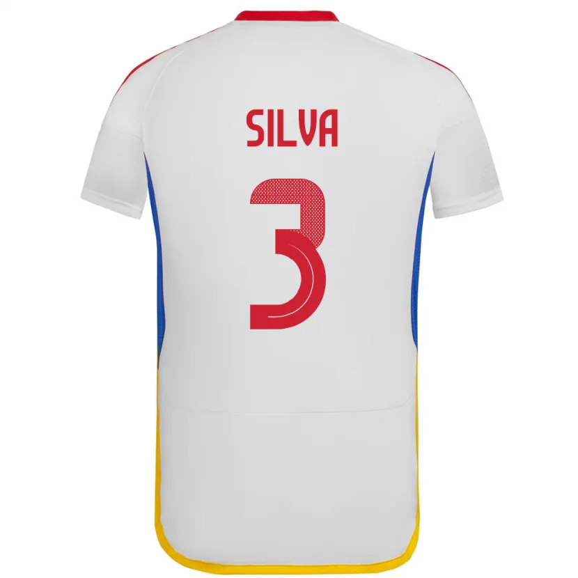 Danxen Femme Maillot Venezuela Santiago Silva #3 Blanc Tenues Extérieur 24-26 T-Shirt
