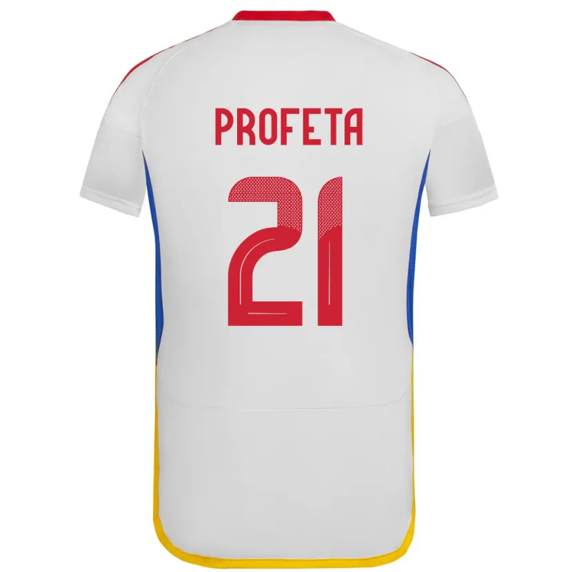 Danxen Femme Maillot Venezuela Nicola Profeta #21 Blanc Tenues Extérieur 24-26 T-Shirt