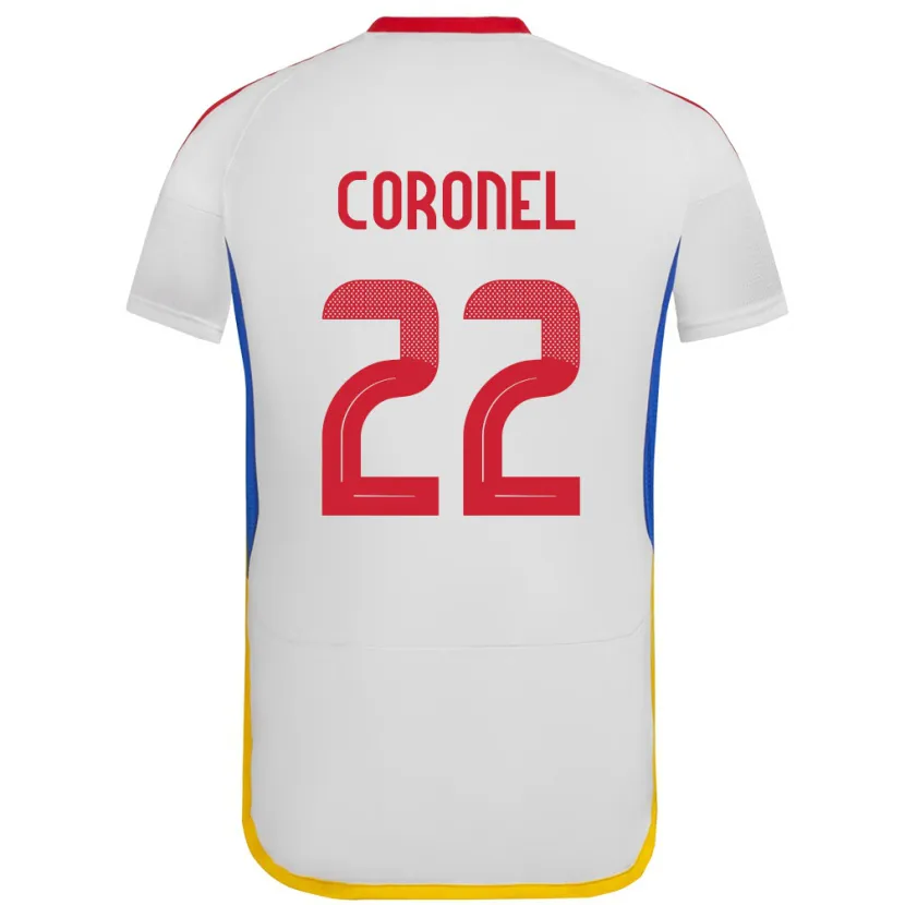 Danxen Femme Maillot Venezuela Nohelis Coronel #22 Blanc Tenues Extérieur 24-26 T-Shirt