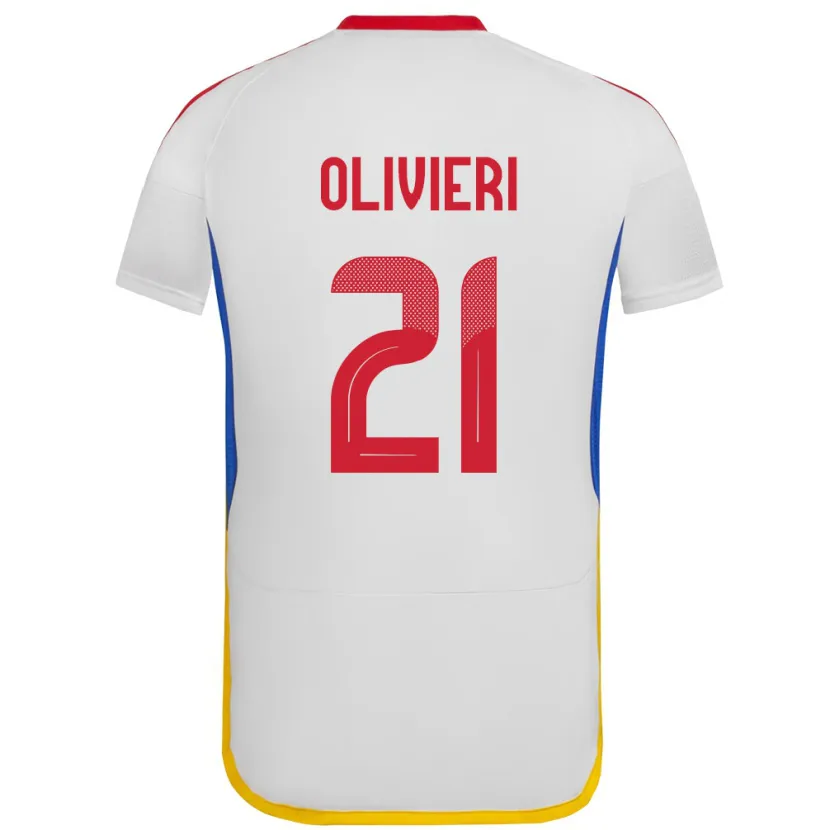 Danxen Femme Maillot Venezuela Bárbara Olivieri #21 Blanc Tenues Extérieur 24-26 T-Shirt