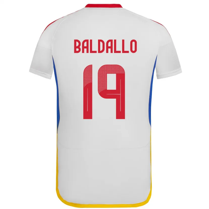 Danxen Femme Maillot Venezuela Micheel Baldallo #19 Blanc Tenues Extérieur 24-26 T-Shirt