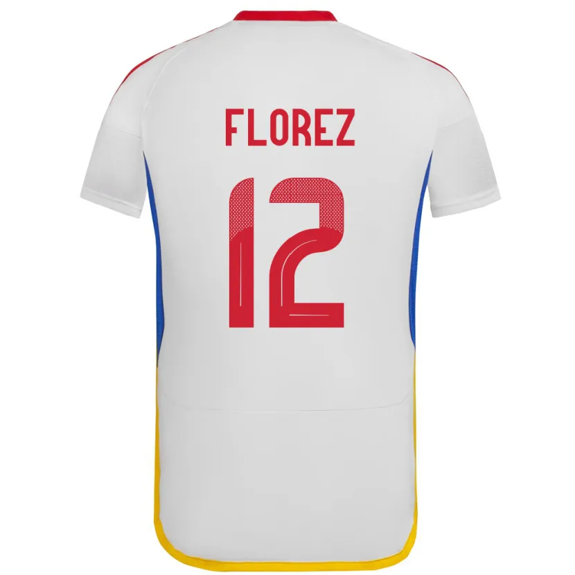 Danxen Femme Maillot Venezuela Génesis Flórez #12 Blanc Tenues Extérieur 24-26 T-Shirt