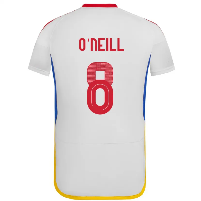 Danxen Femme Maillot Venezuela Sonia O'neill #8 Blanc Tenues Extérieur 24-26 T-Shirt