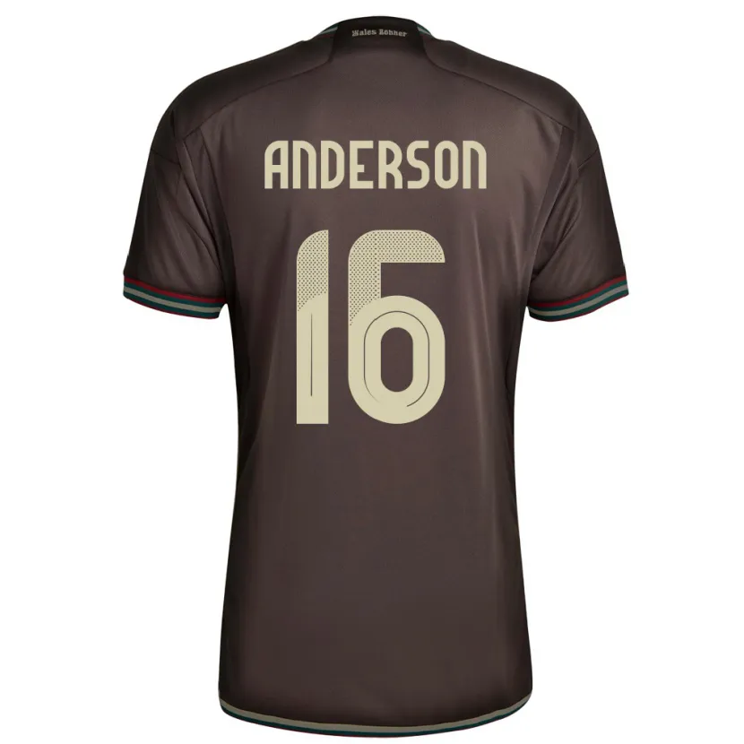 Danxen Femme Maillot Jamaïque Karoy Anderson #16 Brun Nuit Tenues Extérieur 24-26 T-Shirt