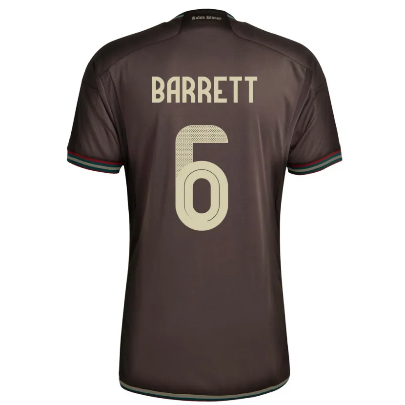 Danxen Femme Maillot Jamaïque Ronaldo Barrett #6 Brun Nuit Tenues Extérieur 24-26 T-Shirt