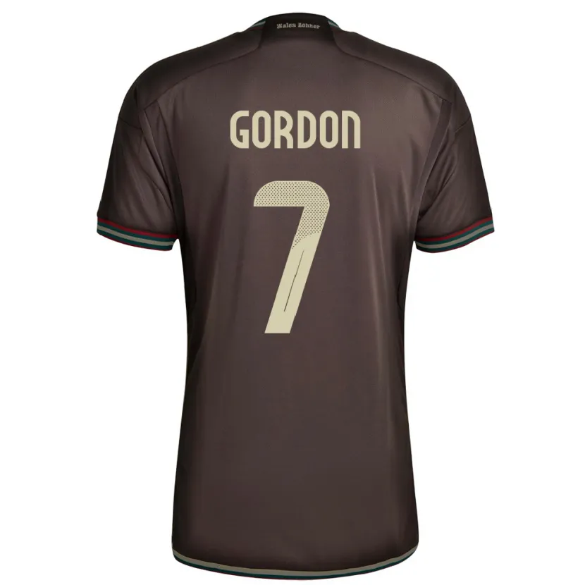 Danxen Femme Maillot Jamaïque Robino Gordon #7 Brun Nuit Tenues Extérieur 24-26 T-Shirt