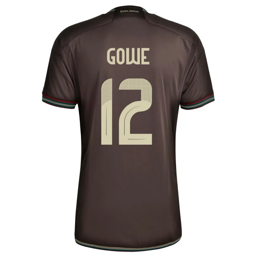 Danxen Femme Maillot Jamaïque Tyrese Gowe #12 Brun Nuit Tenues Extérieur 24-26 T-Shirt