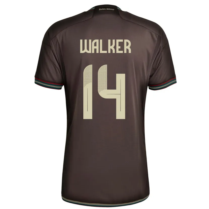 Danxen Femme Maillot Jamaïque Ricshya Walker #14 Brun Nuit Tenues Extérieur 24-26 T-Shirt