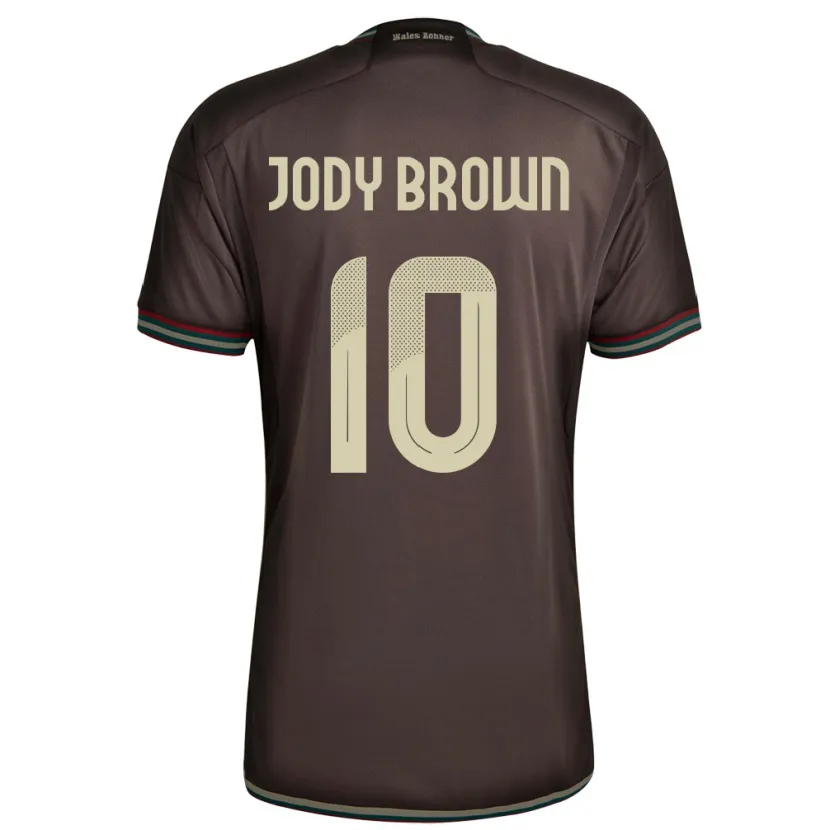Danxen Femme Maillot Jamaïque Jody Brown #10 Brun Nuit Tenues Extérieur 24-26 T-Shirt