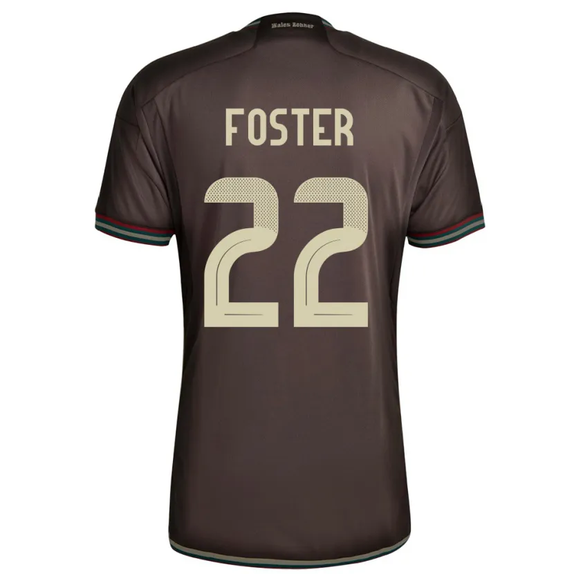 Danxen Femme Maillot Jamaïque Shanise Foster #22 Brun Nuit Tenues Extérieur 24-26 T-Shirt