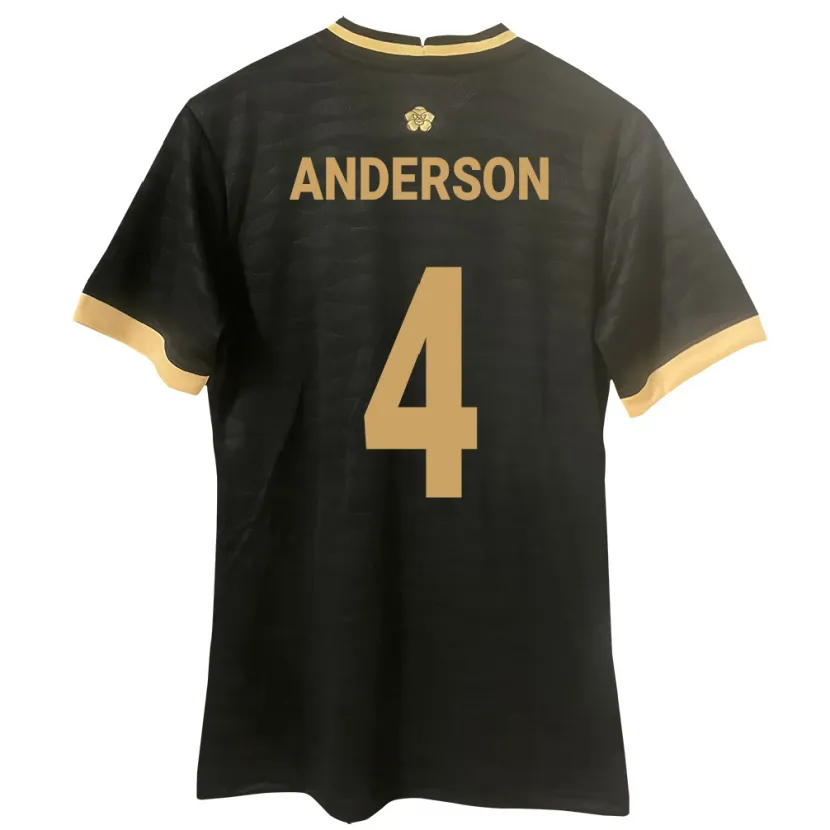 Danxen Femme Maillot Panama Eduardo Anderson #4 Noir Tenues Extérieur 24-26 T-Shirt