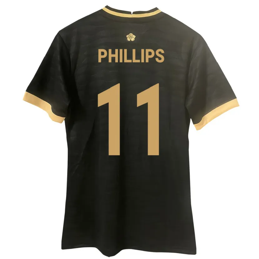 Danxen Femme Maillot Panama Ricardo Phillips #11 Noir Tenues Extérieur 24-26 T-Shirt