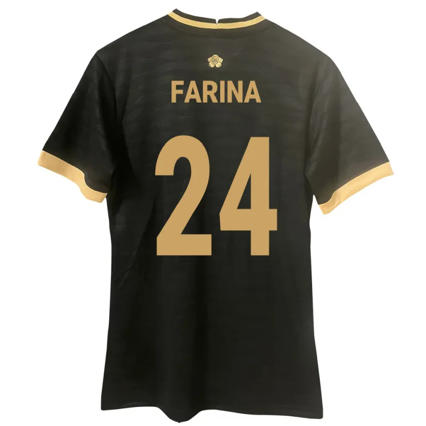 Danxen Femme Maillot Panama Edgardo Fariña #24 Noir Tenues Extérieur 24-26 T-Shirt
