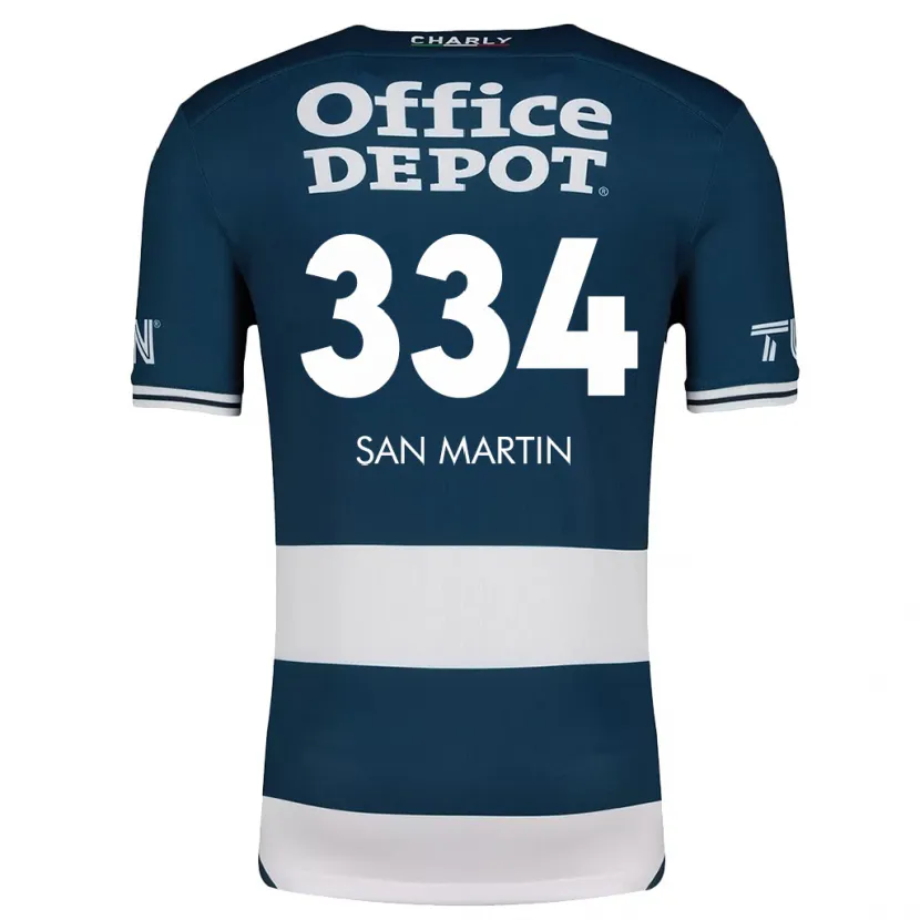 Danxen Enfant Maillot Uziel San Martín #334 Bleu Blanc Tenues Domicile 2024/25 T-Shirt