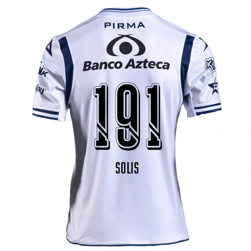 Danxen Enfant Maillot César Solís #191 Blanc Bleu Marine Tenues Domicile 2024/25 T-Shirt