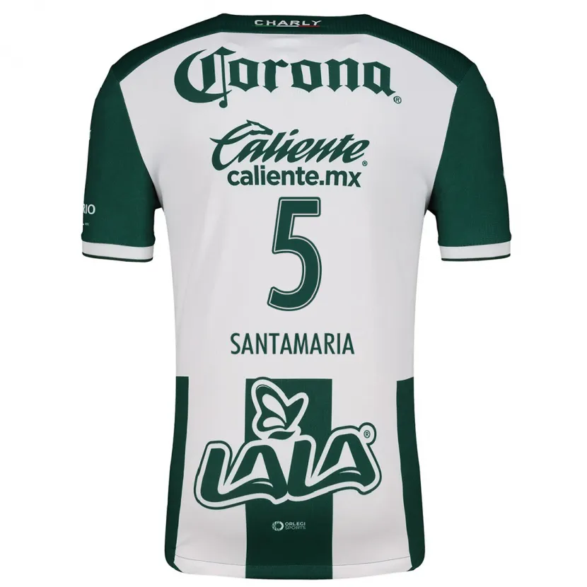 Danxen Enfant Maillot Anderson Santamaría #5 Vert Blanc Tenues Domicile 2024/25 T-Shirt