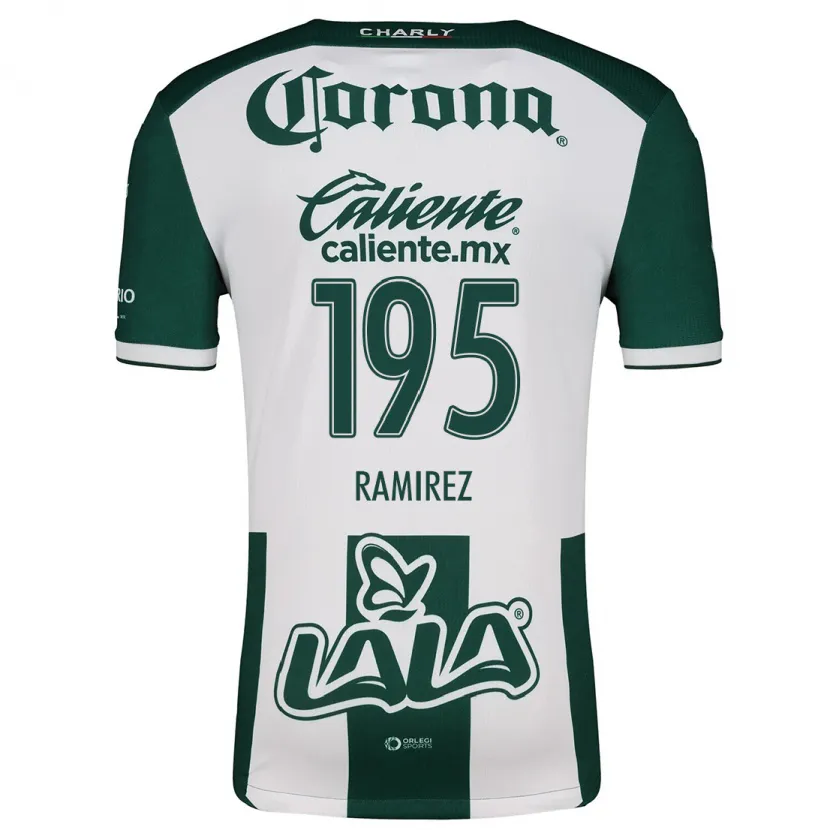 Danxen Enfant Maillot Jesús Ramírez #195 Vert Blanc Tenues Domicile 2024/25 T-Shirt