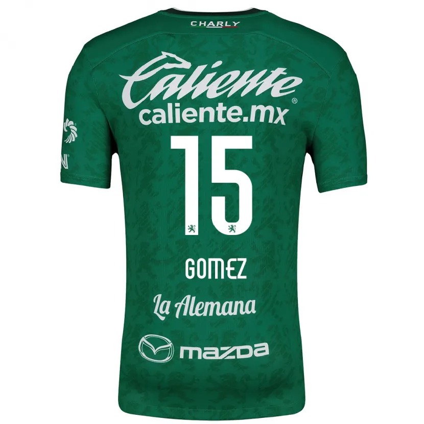 Danxen Enfant Maillot Paulina Gómez #15 Vert Blanc Tenues Domicile 2024/25 T-Shirt