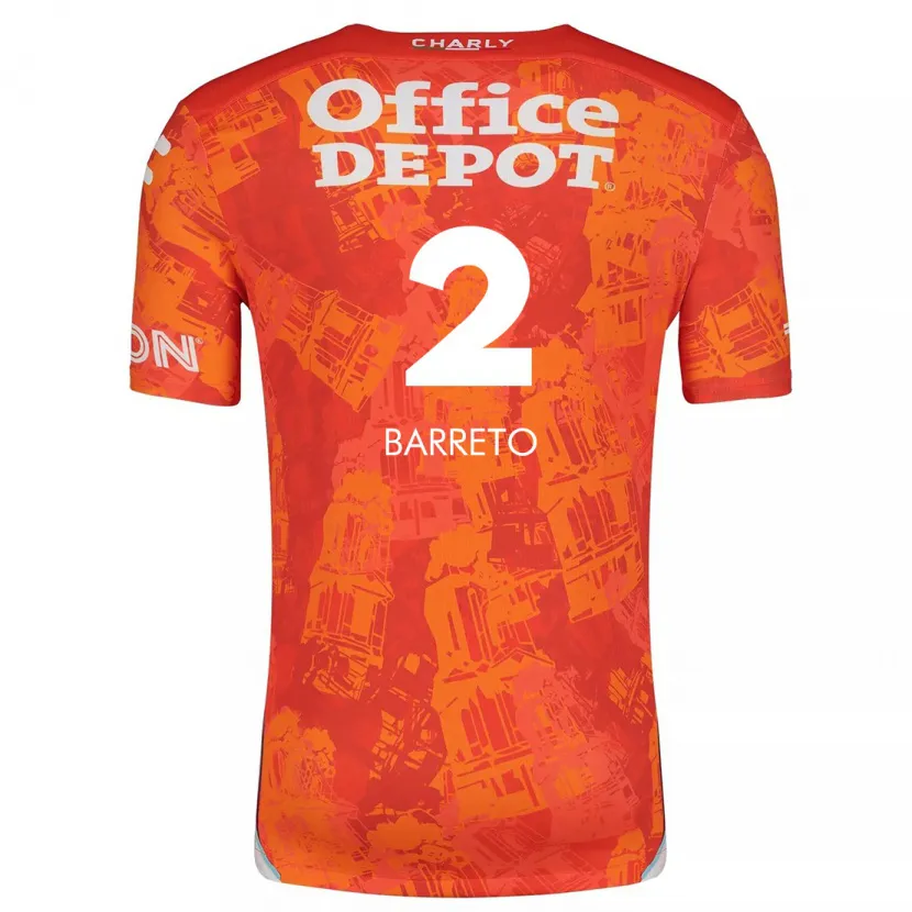Danxen Enfant Maillot Sergio Barreto #2 Orange White Tenues Extérieur 2024/25 T-Shirt