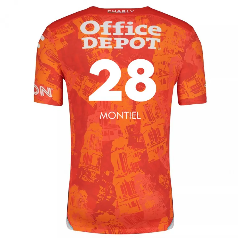 Danxen Enfant Maillot Elías Montiel #28 Orange White Tenues Extérieur 2024/25 T-Shirt