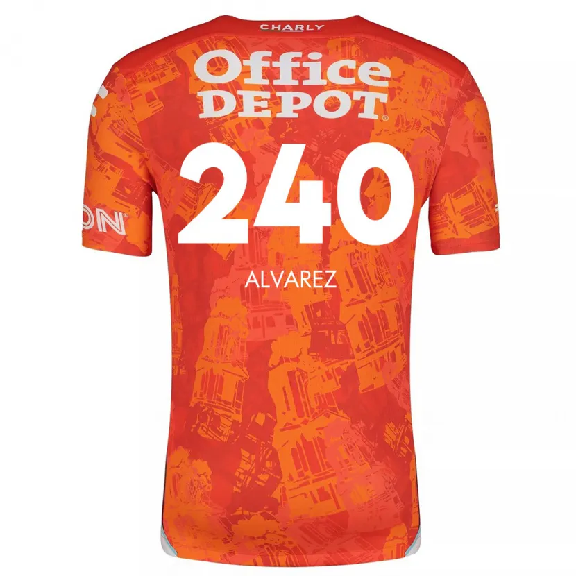 Danxen Enfant Maillot Gael Álvarez #240 Orange White Tenues Extérieur 2024/25 T-Shirt