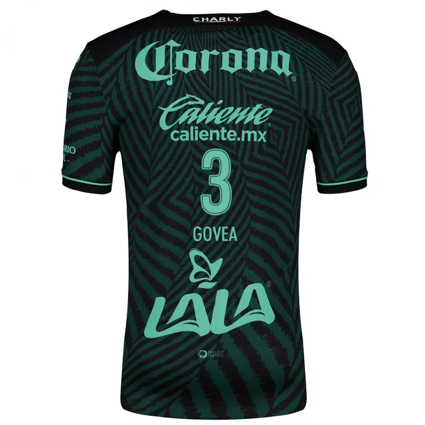 Danxen Enfant Maillot Ismael Govea #3 Vert Noir Tenues Extérieur 2024/25 T-Shirt