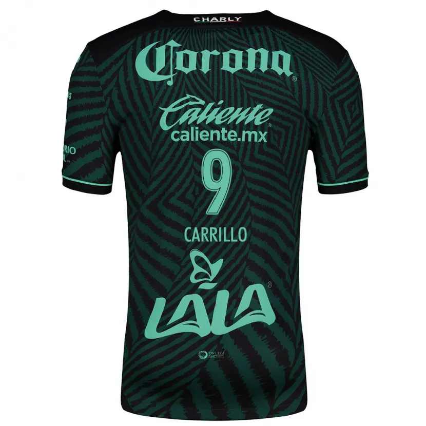 Danxen Enfant Maillot Jordán Carrillo #9 Vert Noir Tenues Extérieur 2024/25 T-Shirt