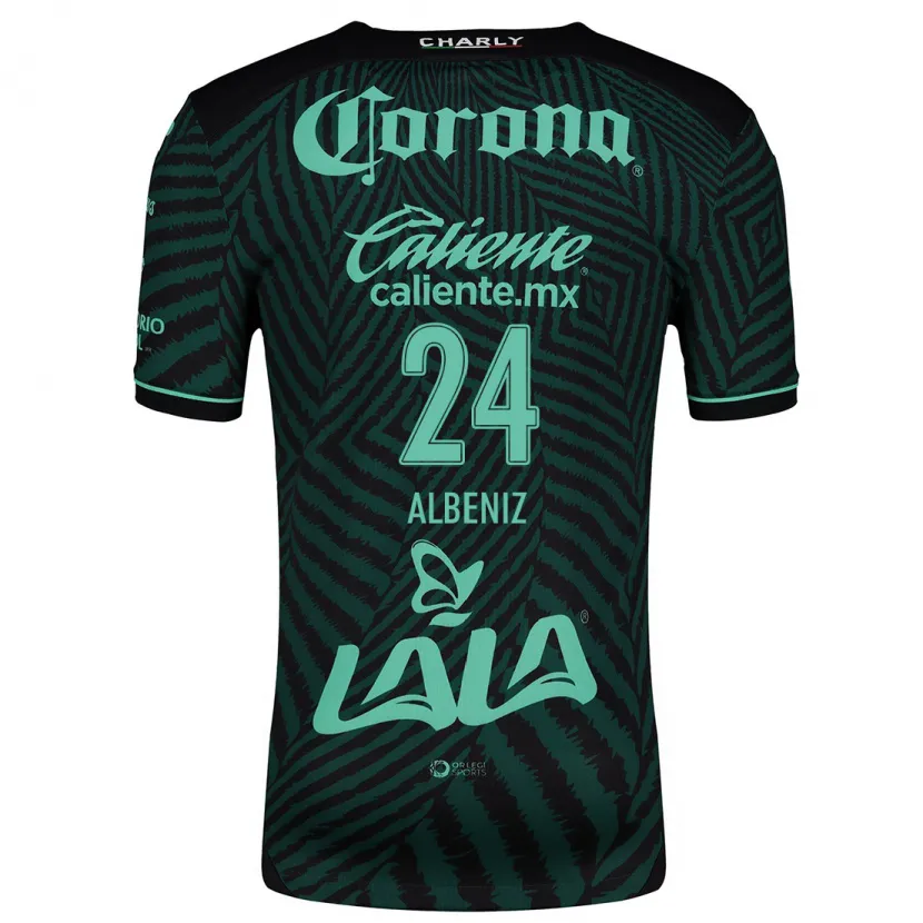 Danxen Enfant Maillot Maika Albéniz #24 Vert Noir Tenues Extérieur 2024/25 T-Shirt