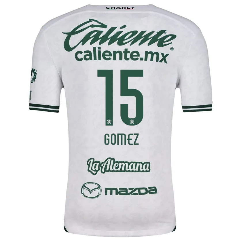 Danxen Enfant Maillot Paulina Gómez #15 Blanc Vert Tenues Extérieur 2024/25 T-Shirt
