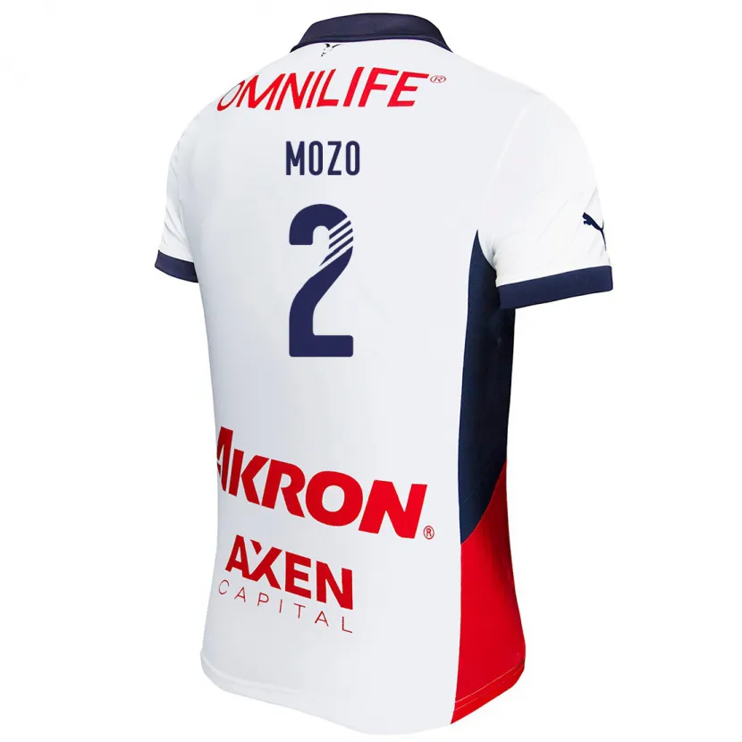 Danxen Enfant Maillot Alan Mozo #2 Blanc Rouge Bleu Tenues Extérieur 2024/25 T-Shirt