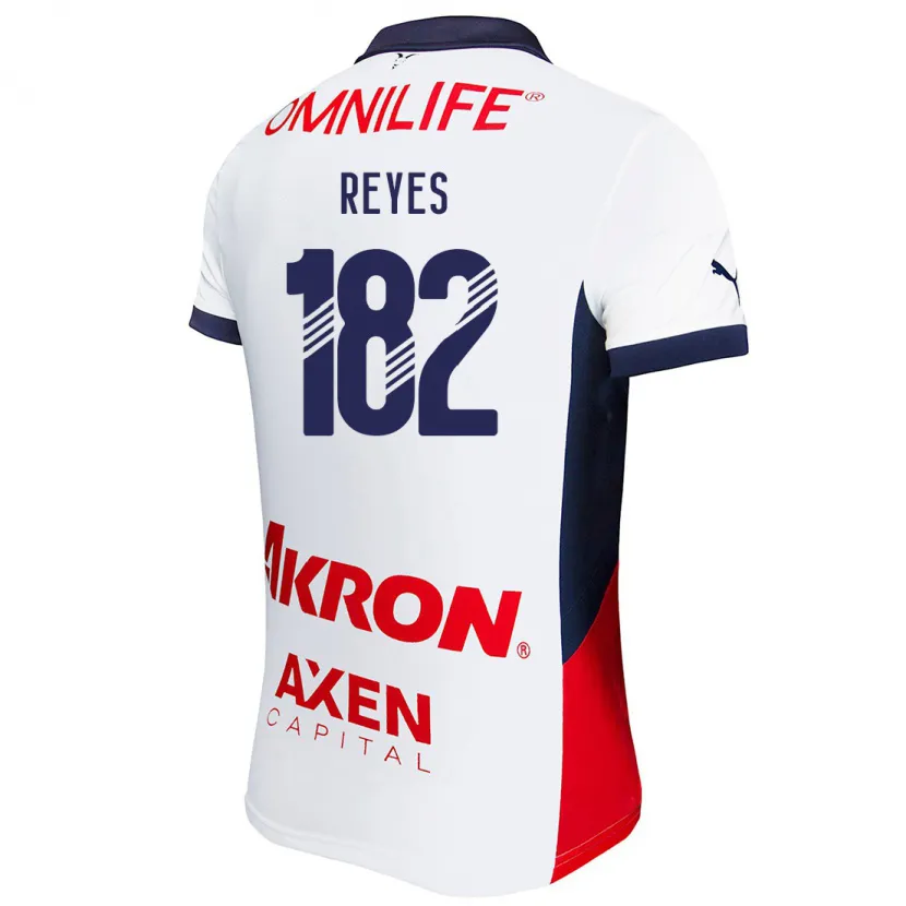 Danxen Enfant Maillot Mauricio Reyes #182 Blanc Rouge Bleu Tenues Extérieur 2024/25 T-Shirt