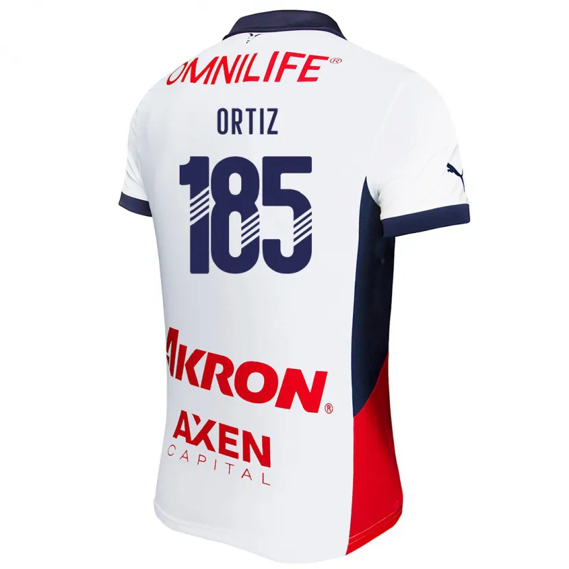 Danxen Enfant Maillot Gibrán Ortiz #185 Blanc Rouge Bleu Tenues Extérieur 2024/25 T-Shirt