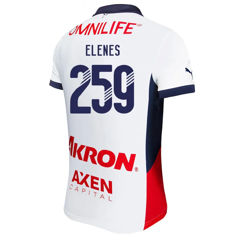 Danxen Enfant Maillot José Elenes #259 Blanc Rouge Bleu Tenues Extérieur 2024/25 T-Shirt