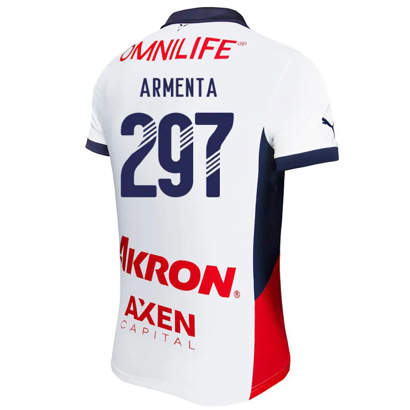 Danxen Enfant Maillot Deibith Armenta #297 Blanc Rouge Bleu Tenues Extérieur 2024/25 T-Shirt