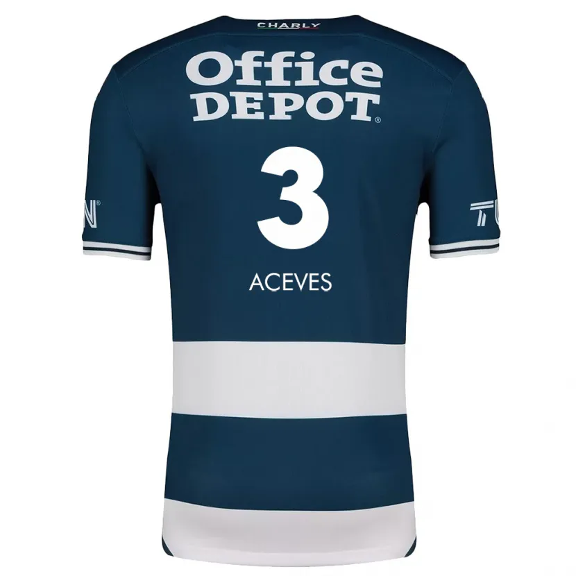 Danxen Homme Maillot Alonso Aceves #3 Bleu Blanc Tenues Domicile 2024/25 T-Shirt