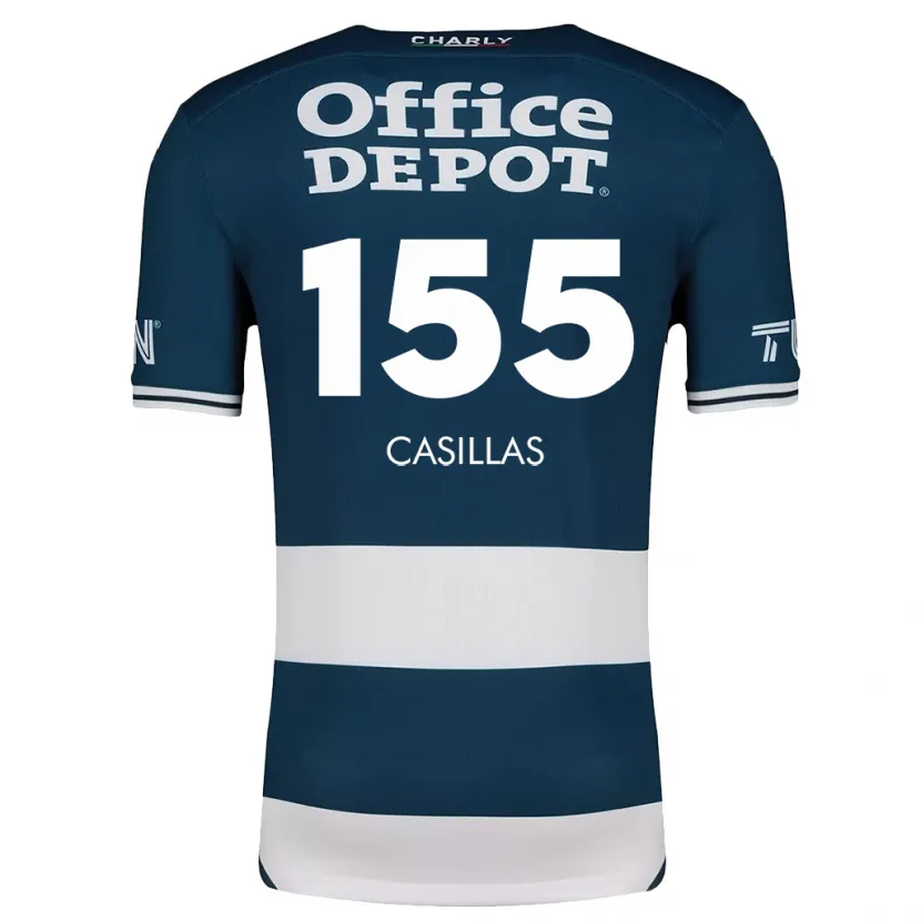 Danxen Homme Maillot Johan Casillas #155 Bleu Blanc Tenues Domicile 2024/25 T-Shirt