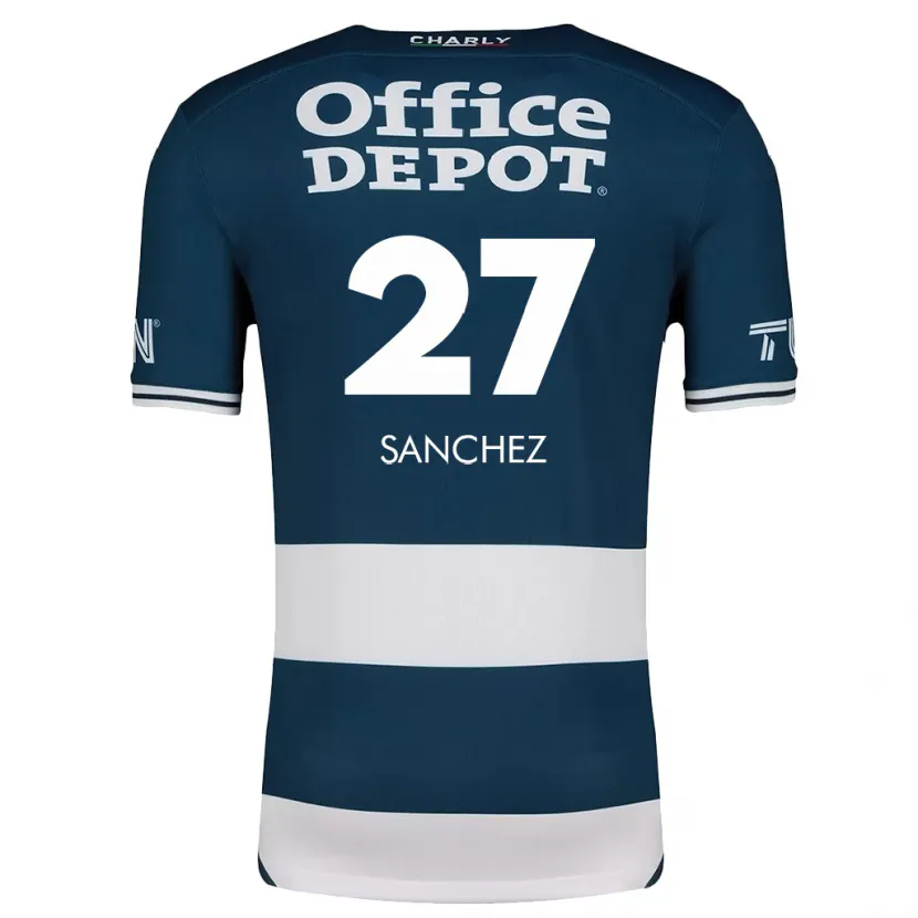 Danxen Homme Maillot Ella Sanchez #27 Bleu Blanc Tenues Domicile 2024/25 T-Shirt