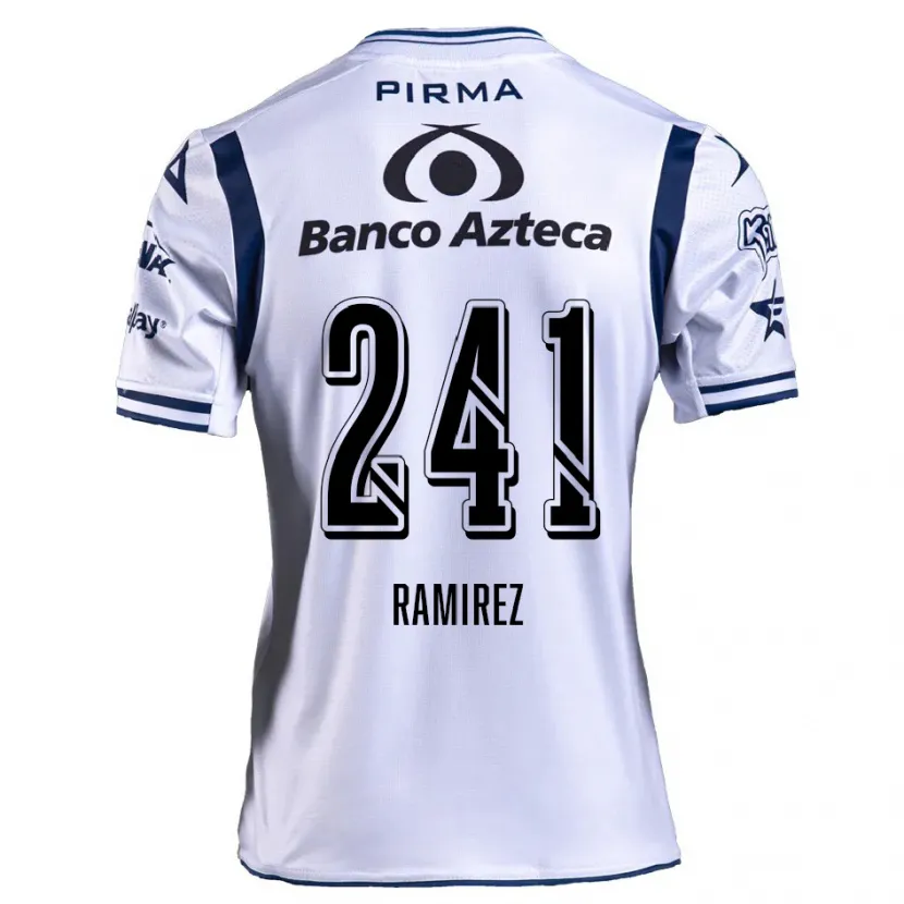 Danxen Homme Maillot Eduardo Ramírez #241 Blanc Bleu Marine Tenues Domicile 2024/25 T-Shirt